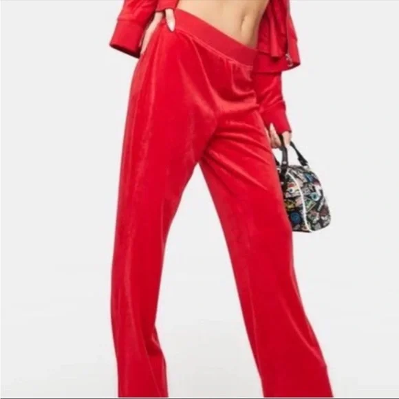 Juicy Couture Matching Velour Rhinestone Tracksuit New With Tags in Red - Picture 2 of 8